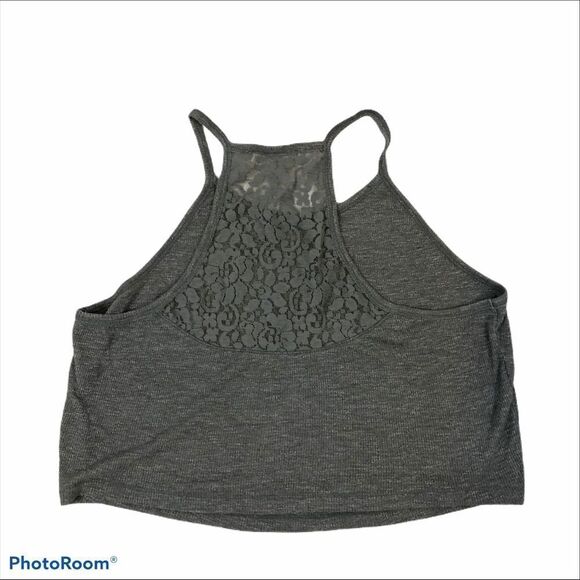 A&F Cropped Grey Tank Top With Lace‎ Back Medium - Picture 10 of 10